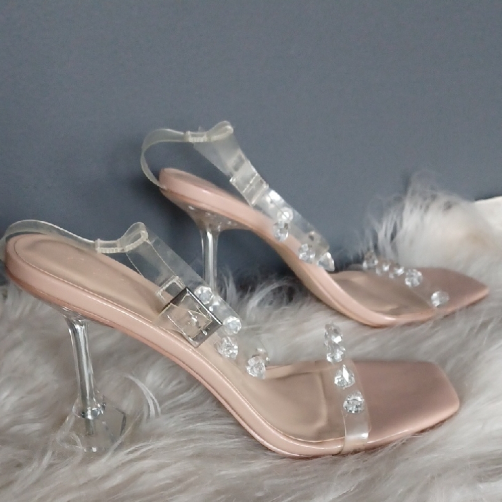 Elegant Clear Strap Heels